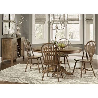 Carolina Crossing Antique Honey Oval Pedestal Dining Room Set