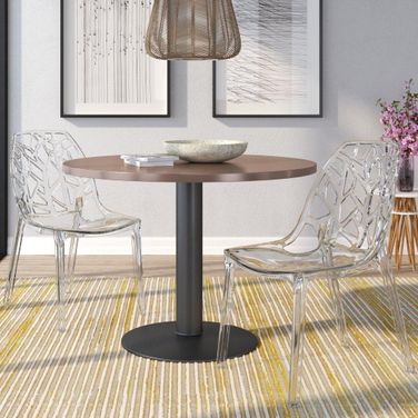 2 LeisureMod Cornelia Clear Dining Chairs