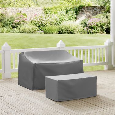 2 Piece Outdoor Furniture Cover Set In Gray