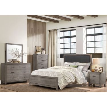 Woodrow Black Upholstered Panel Bedroom Set