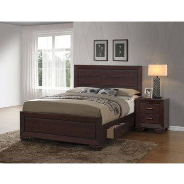 Kauffman Storage Bedroom Set In Dark Cocoa