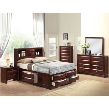 Ireland Espresso Bookcase Storage Bedroom Set