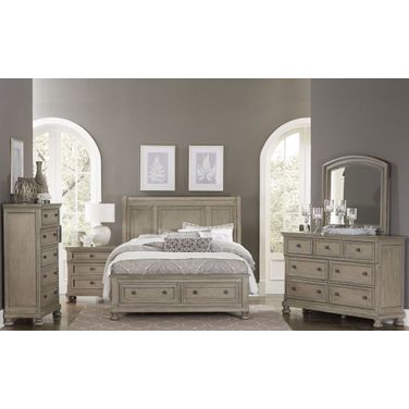 Bethel Wire Brushed Storage Platform Bedroom Set