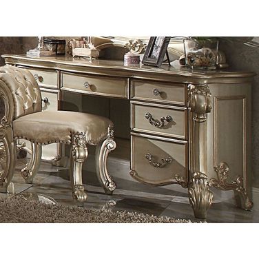 Vendome Gold Patina and Bone Vanity Desk