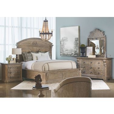Arch Salvage Parchment Chambers Panel Bedroom Set