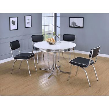 Chrome Round Retro Dining Room Set
