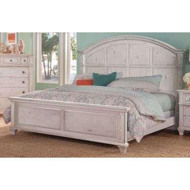 Sedona Cobblestone White King Panel Bed