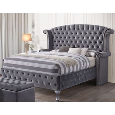 Rebekah Gray King Upholstered Platform Bed