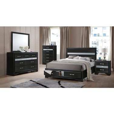 Naima Storage Bedroom Set (Black)