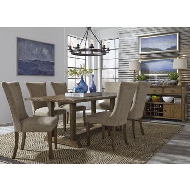 Havenbrook Rustic Russet Trestle Dining Room Set