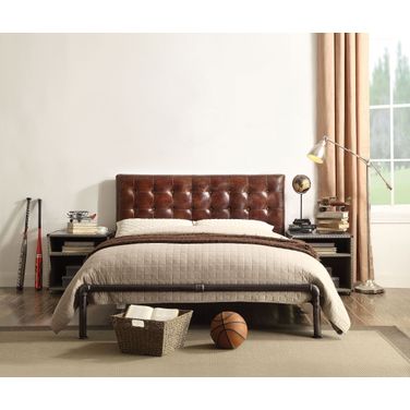 Brancaster Vintage Brown Leather Bedroom Set