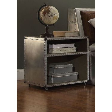 Brancaster Aluminum Nightstand with Usb Power Dock
