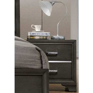 Carine II Gray Nightstand