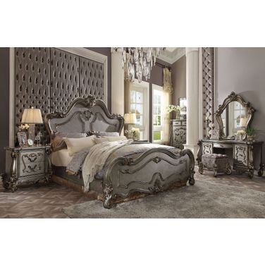 Versailles Antique Platinum Panel Bedroom Set