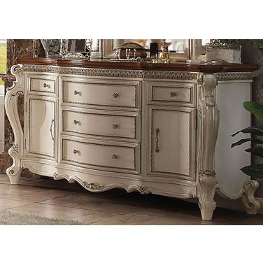 Picardy Antique Pearl and Cherry Oak Dresser
