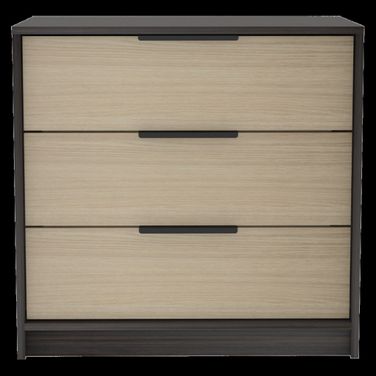 28 Inch Three Drawer Dresser In Black and Brown