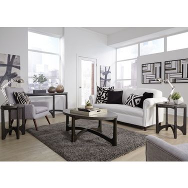 Cascade Wire Brush Rustic Brown Occasional Table Set