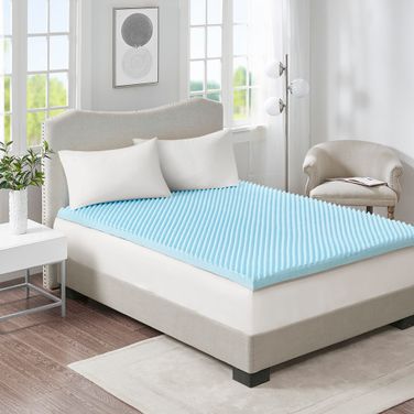 3 Inch Gel Memory Foam All Season Reversible Hypoallergenic Cooling California King Mattress Topper In Blue