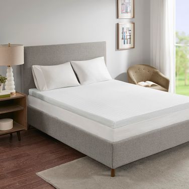 3 Inch Gel Memory Foam with 3M Cover Queen Mattress Topper In White
