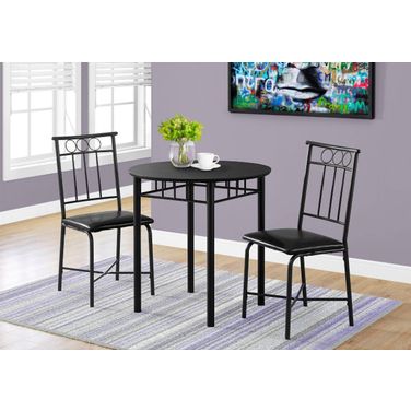 3 Piece Dining Set In Black Metal
