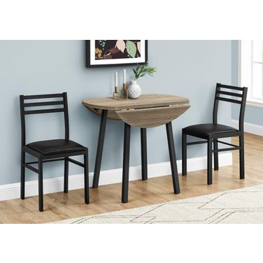 3 Piece Dining Set In Dark Taupe