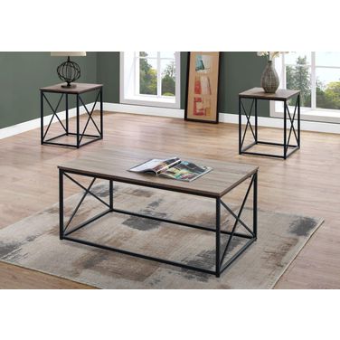 3 Piece Occasional Table Set In Dark Taupe I 7950P