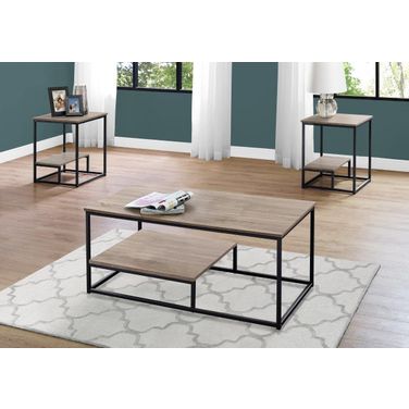 3 Piece Occasional Table Set In Dark Taupe I 7960P