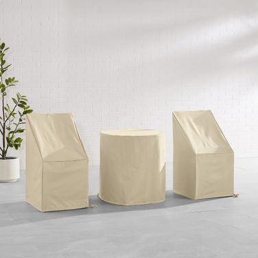 3 Piece Outdoor Bistro Furniture Cover Set In Tan