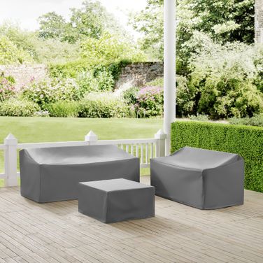 3 Piece Outdoor Sectional Furniture Cover Set In Gray