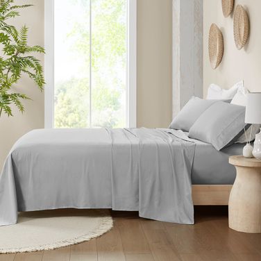300 Thread Count Organic Cotton Deep Pocket 4 Piece King Sheet Set In Grey