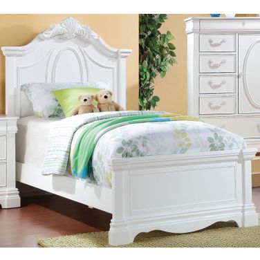 Estrella White Twin Panel Bed