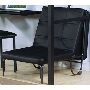 Senon Silver and Black Adjustable Futon Chair
