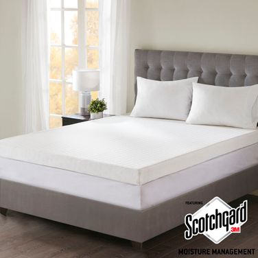 4 Inch Memory Foam Twin Mattress Topper In White