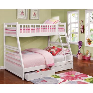 Ashton Twin Over Full 2-drawer Bunk Bed White