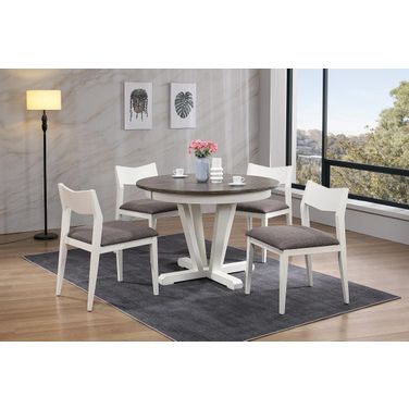 5-Piece Mindy Dining Set In Shadow Grey and White