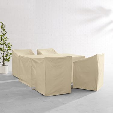 5 Piece Outdoor Dining Furniture Cover Set In Tan