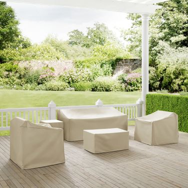 5 Piece Outdoor Furniture Cover Set In Tan