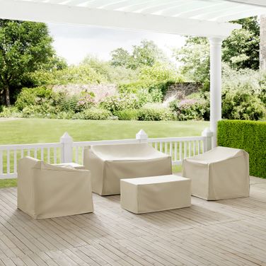 5 Piece Outdoor Furniture Cover Set In Tan