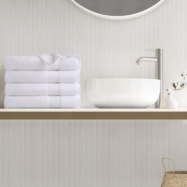 500Gsm Plush Towel Set In White