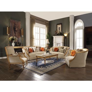 Daesha Antique Gold Living Room Set