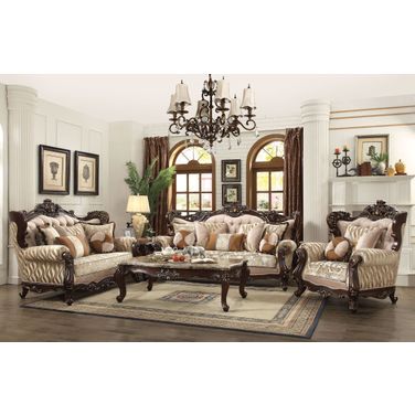 Shalisa Beige Pattern Living Room Set