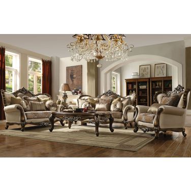 Latisha Tan Pattern Living Room Set