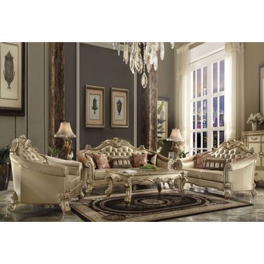 Vendome II Bone Gold Patina Living Room Set