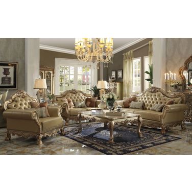 Dresden Bone Gold Patina Living Room Set