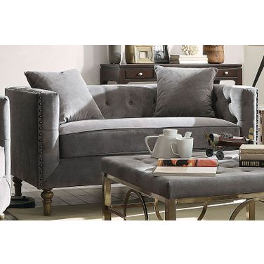 Sidonia Gray Velvet Loveseat