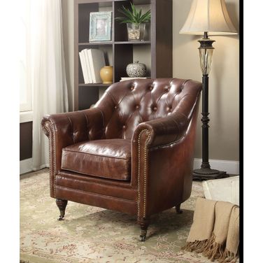 Aberdeen Vintage Dark Brown Leather Chair