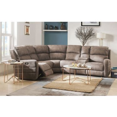 Olwen Power Reclining Sectional (Mocha)