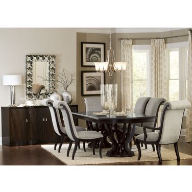 Savion Espresso Natural Tone Extendable Dining Room Set