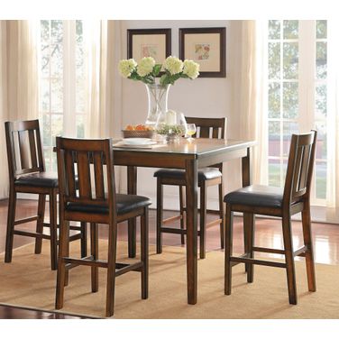 Delmar Burnished Brown 5 Piece Counter Height Dining Room Set