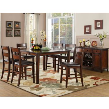 Mantello Dark Brown Extendable Counter Height Dining Room Set